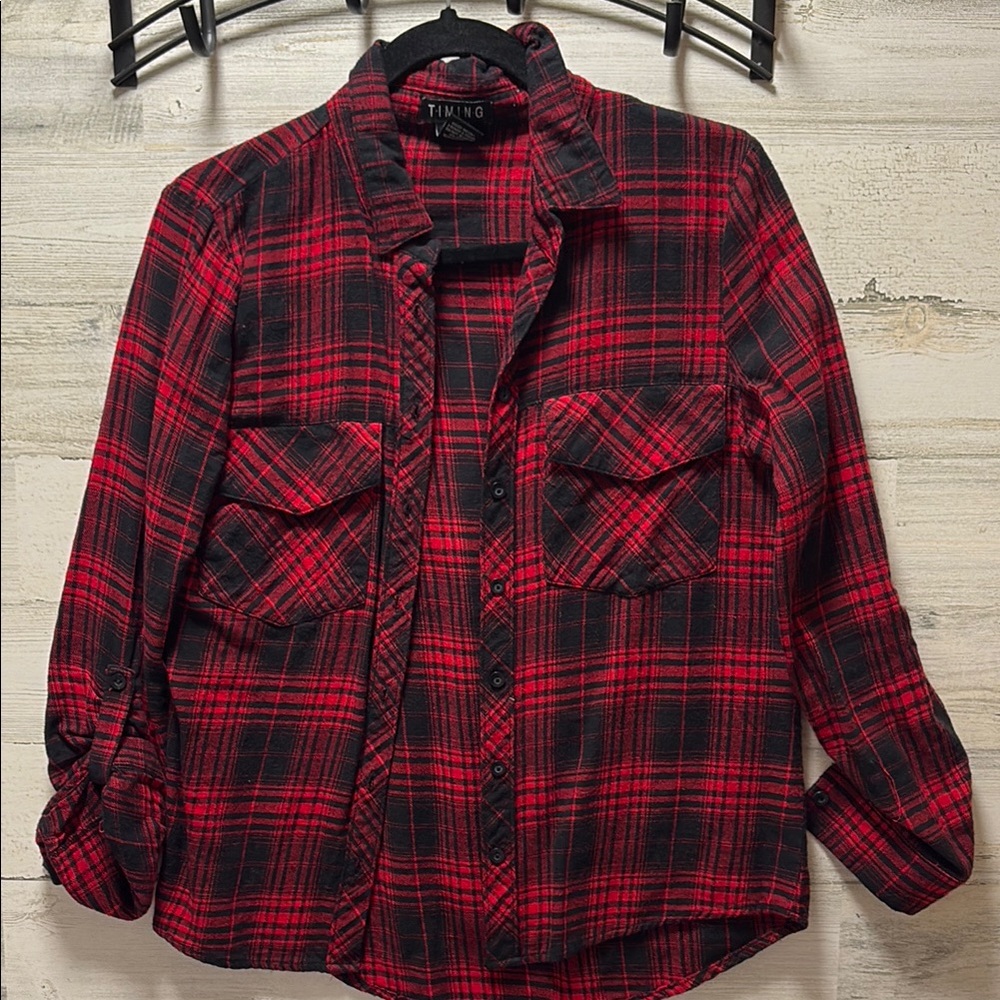 Red and Black Plaid women’s Shirt